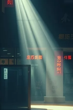 欧美纪录片《像素年代》竖版海报，老式显示器与彩色光斑
