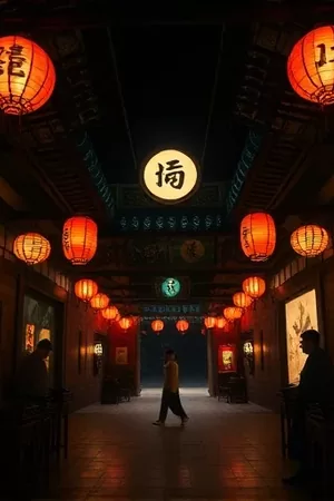 欧美综艺《旧唱片店》竖版封面，木质货架上排列的黑胶唱片
