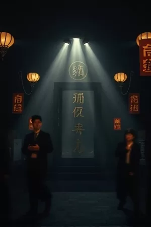 欧美犯罪剧《琥珀猎人》竖版海报，暗色房间里的一束侧光