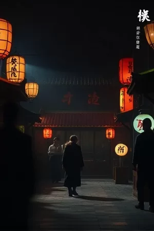 欧美剧集《远山静默》竖版封面，薄雪覆盖的山脊与木屋